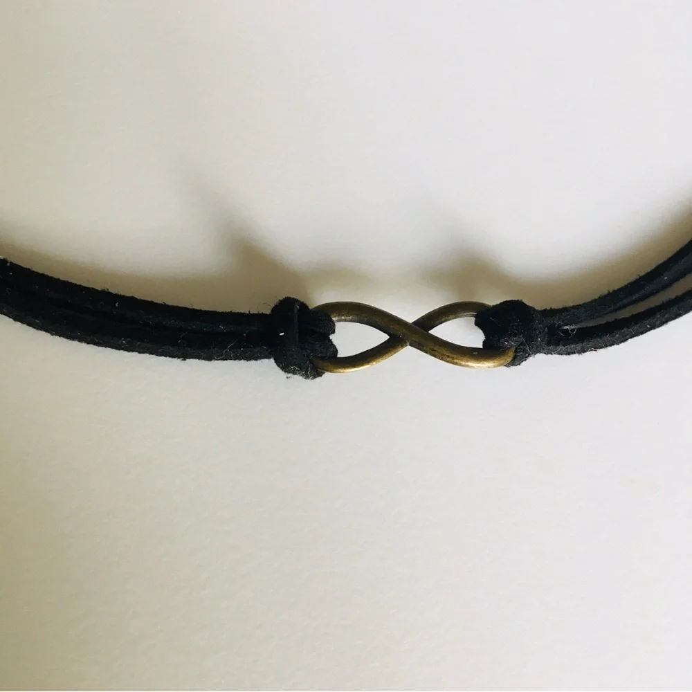 Infinity Symbol Black Choker Necklace